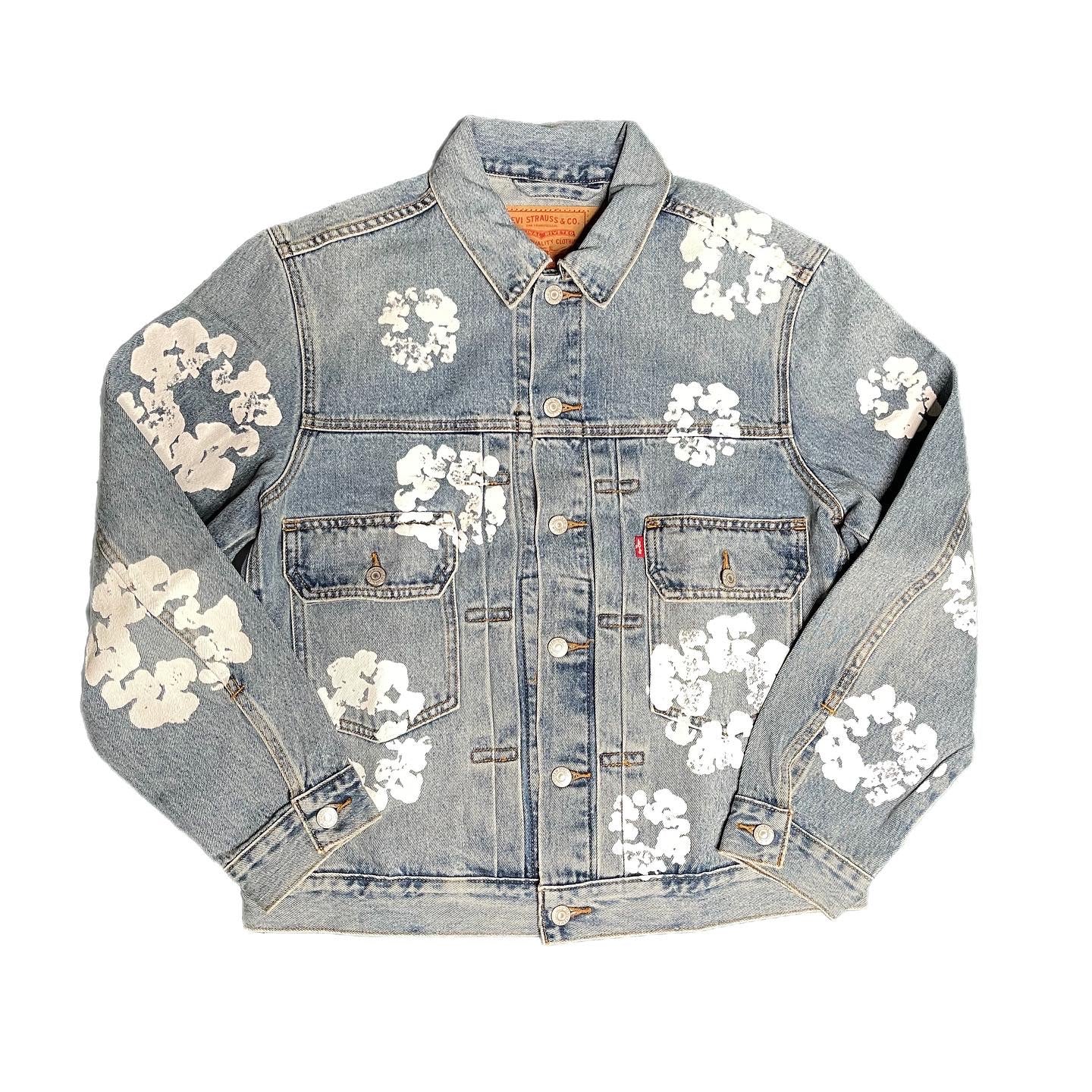 Denim Tears All Over Wreath Denim Jacket ‘Light Wash’