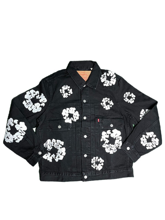 Denim Tears All Over Wreath Black Denim Jacket