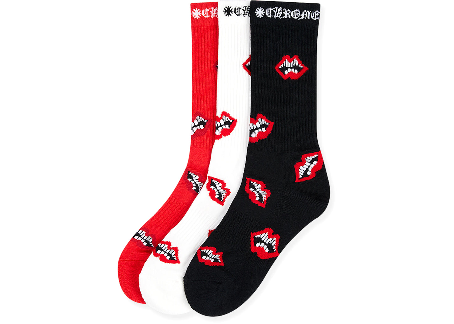 Chrome Hearts 3-Pack Chomper Socks